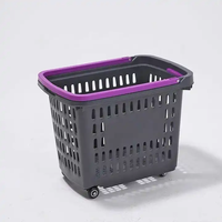Chariot de courses à structure en maille avec roues en PU de 4 pouces, poignée réglable, 45L/35L, design écologique, portable, idéal pour les cadeaux de bienvenue