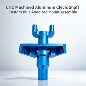 บริการงานกลึงและกัด CNC ชิ้นส่วนเพลาโลหะผสม ชิ้นงานอะลูมิเนียมชุบสีฟ้าสดใส รับผลิตตามแบบ รับทำตามสั่ง - Product Image 3