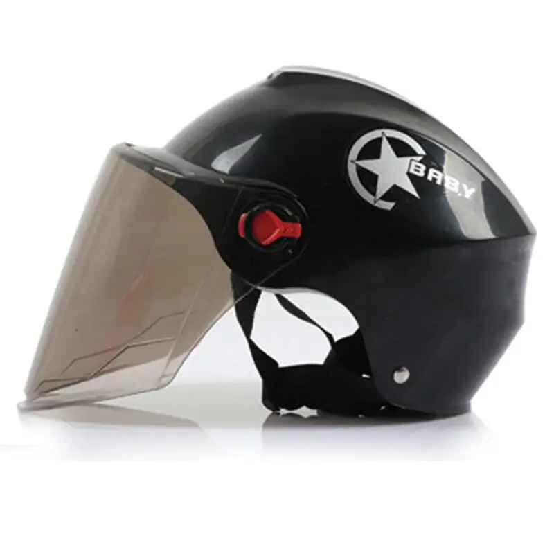 Motorfiets Open Helm, Dubbele Vizier Half Gezicht Helm Met