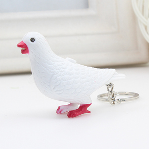 Porte-clés créatif en plastique 3D en forme de pigeon avec lumière LED et son COO COO~ Porte-clés d'<span class=keywords><strong>oiseau</strong></span> pour promotion de cadeaux - Product Image 3