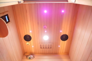 Sauna infrarouge Polar Aurora pour 1 personne, sauna intérieur contrôlable à distance, chauffage à faible EMF, luminothérapie 9 couleurs - Product Image 6