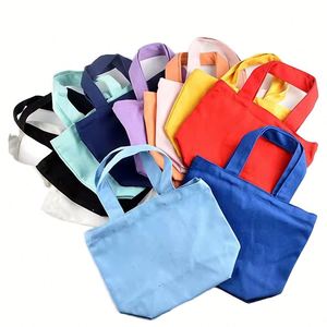 Hot Sale Custom Logo Cotton CanvasTote <b>Bag</b> Small Mini Size Colorful Design Canvas <b>Lunch</b> <b>Bag</b> Outdoor Recycled Shopping <b>Bags</b> - Product Image 1