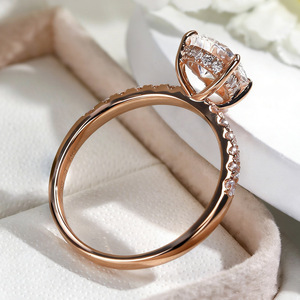 แหวนหมั้นเพชรทรงลูกแพร์ครึ่งวง SGARIT แบบสั่งทำพิเศษ ทองคำชมพู 14k เพชรเพาะเลี้ยงในห้องปฏิบัติการ พร้อมใบรับรอง IGI ระดับความสะอาด VVS สี D น้ำหนัก 1-2 กะรัต น้ำหนักรวม 3-4 กรัม เครื่องประดับสำหรับผู้หญิง - Product Image 6