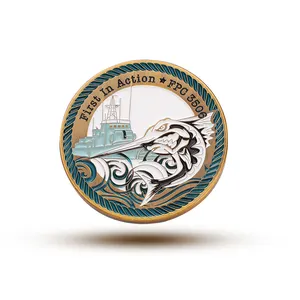 Hot Sales Souvenir Coin 3D Metal Circle Commemorative Coin New Products Challenge Souvenir Coin Vintage Style Ship Eagle