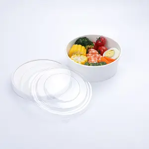 Özel tek kullanımlık kraft kağıt kapaklı kase çorba bardağı götürmek tatlı pirinç salata erişte ambalaj kutu konteyner
