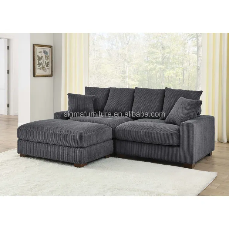 New design modern custom living room reception L-shape upholstered sofa set