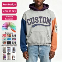 Sudadera Personalizada de Felpa de Algodón 100% de 320 g/m² con Efecto Desgastado, Apliques Bordados, Corte Regular