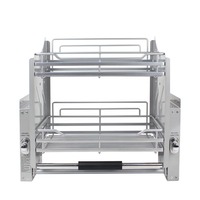 Étagère coulissante en acier inoxydable pour rangement de bouteilles d'assaisonnement, accessoires de placard de cuisine et de salon