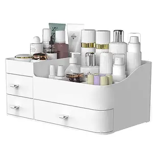 Makyaj organizatör kozmetik depolama çekmeceler kutusu banyo lavabo tezgahı organizatör