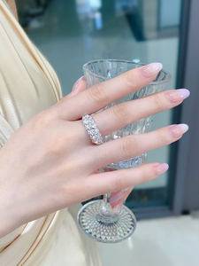 Anillo de Diamantes Naturales Reales de Oro Blanco de 18K LUOWEND para Mujer - Product Image 6