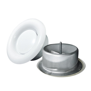 White Galvanized Iron Round Air Vent Cover Adjustable Disc For Exhaust Ventilation Outlet Inlet - Product Image 1