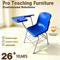 Chaise de formation moderne OEM ODM pour étudiants avec tableau d'écriture et panier de rangement, mobilier de classe en plastique écologique