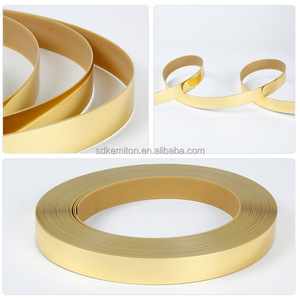 Bande d'étanchéité de bord en PVC or et argent brossé Miroir de surface brossé Bande thermofusible Rubans adhésifs de bordure - Product Image 6