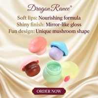 Baume à lèvres hydratant teinté rose saveur cerise pour femme avec motif champignon mignon, taille standard