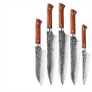 High Quality Stainless Steel Professional Chef <b>Knife</b> <b>Set</b> <b>Sharp</b> Blade Right Hand Orientation Customized Wooden Handle ZA DAMASCUS - Product Image 2