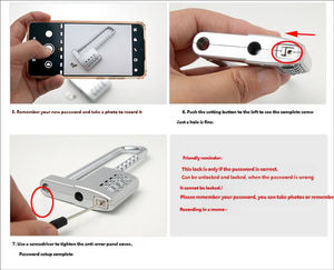 <span class=keywords><strong>Candados</strong></span> de Combinación Mecánicos Portátiles con Código de 4 Dígitos y Logotipo Personalizado, <span class=keywords><strong>Candados</strong></span> de Aleación de Zinc en Forma de U <span class=keywords><strong>para</strong></span> Exteriores, Escuelas y Gimnasios - Product Image 5
