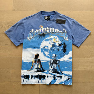 2025 ग्रीष्मकालीन यूनिसेक्स ढीली छोटी आस्तीन टी-शर्ट 260 जी नई प्रवृत्ति वाली खोपड़ी रॉक बैंड पैटर्न हिप हॉप - Product Image 6