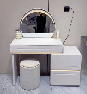 Coiffeuse <span class=keywords><strong>de</strong></span> maquillage <span class=keywords><strong>moins</strong></span> chère Beige Coiffeuse Art Déco élégante Petite coiffeuse Beige et Or - Product Image 6