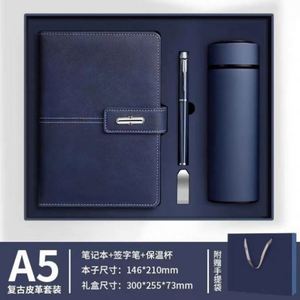 Wholesale Corporate <b>Leather</b> Printed PP Cover A3 <b>Notebook</b> Gift Sets with Bottle Customizable Luxury Diary Gift Box Pen USB - Product Image 5