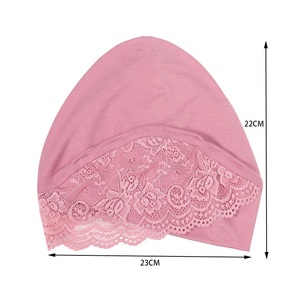 <span class=keywords><strong>Bonnet</strong></span> Turban Doux en Dentelle pour Femme, Chapeau Foulard Uni en Polyester à Bord Large – Prix Abordable - Product Image 2