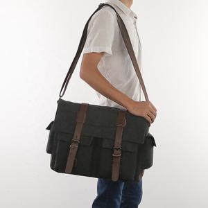 Commercio all'ingrosso alla moda di grande capacità degli uomini di lusso della tela di canapa sacchetto del messaggero della spalla - Product Image 5