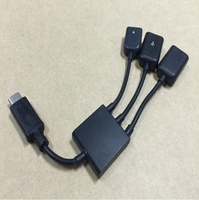 USB C OTG 3 en 1 3A câble répartiteur de charge rapide vers plusieurs USB-A compatibles avec l'ordinateur 12 mois de garantie
