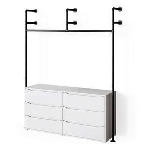 Combohome Modern Loft Ruben Wardrobe <strong>with</strong> Clothes Rail Open Accessible <strong>Coat</strong> <strong>Rack</strong> <strong>Chest</strong> <strong>of</strong> <strong>Drawers</strong> Eco-Friendly Home Furniture - Product Image 2