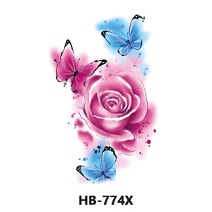 Adesivi per Tatuaggi Temporanei Impermeabili <span class=keywords><strong>e</strong></span> Resistenti al Sudore con Design Personalizzabile di <span class=keywords><strong>Fiori</strong></span> Colorati <span class=keywords><strong>e</strong></span> <span class=keywords><strong>Farfalle</strong></span> Sexy - Product Image 5