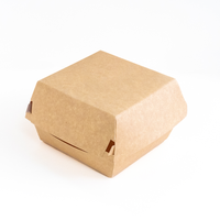 Caja de Cartón Autoarmable para Hamburguesas, Recubierta con Papel de Grado Alimenticio Desechable