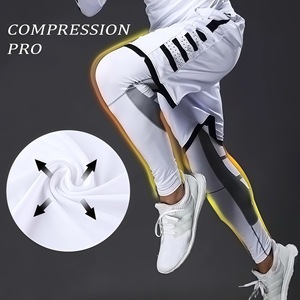 Leggings de sport pour hommes, dernière conception, élastiques, pour la course et le basketball, séchage rapide, sans couture, vente en gros - Product Image 3