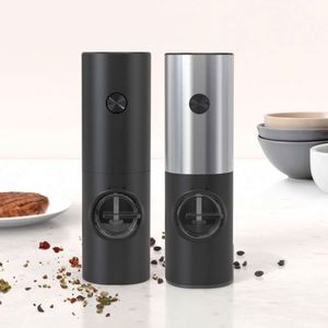 <b>Battery</b> Powered Adjustable Electric Pepper Mill Coarseness Stainless Steel Salt and Pepper Grinder with LED Light - Product Image 1