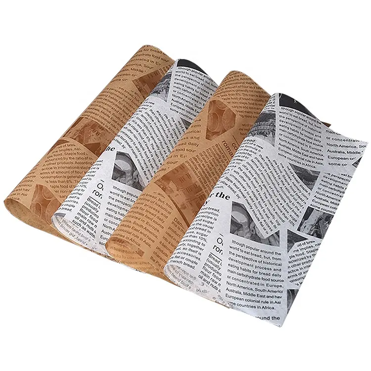 Low Price Square Thick 40G Food Pack Paper Oril Proof Burger Wrapping Paper For Takeway Packaging