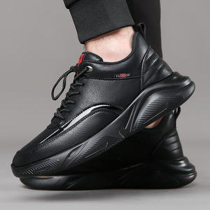 Chaussures décontractées en cuir pour hommes, nouveau style estival, pour les loisirs et le sport, tendance et à la mode pour les personnes pressées, style marche. - Product Image 5