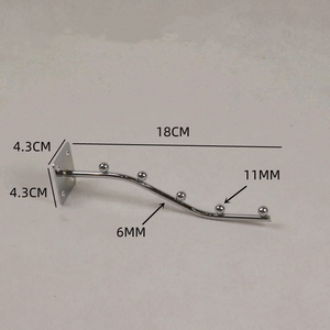 Crochets d'affichage industriels muraux en métal chromé avec un diamètre de fil de 6 mm - Product Image 2