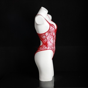 Combinaison en dentelle sexy rouge transparente pour femmes avec entrejambe ouvert 8329 - Product Image 3