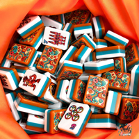 JOYF Juego de Mahjong Plegable Retro de los Años 60, con Fichas de Mahjong Acrílicas Grabadas con Diseño Moderno y Lujoso de Gatos Atómicos, Juego de Mesa Americano, Regalo