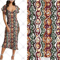 Tissu imprimé numérique en rayonne 100 % filée, motif batik ciré, imitation batik, pour robes de femmes africaines (vente en gros)