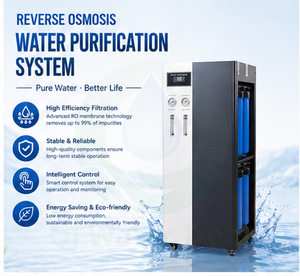 Purificateur d'eau commercial RO avec pompe, rinçage automatique intelligent, moniteur de qualité de l'eau en ligne, faible bruit, mobile, installation facile - Product Image 4