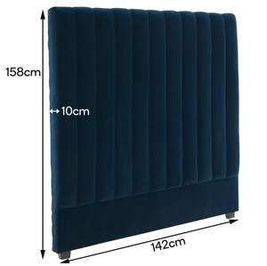 Testiera <span class=keywords><strong>letto</strong></span> in velluto di alta qualità blu navy con imbottitura in schiuma <span class=keywords><strong>morbida</strong></span> ad alta densità, design pulito, in vendita - Product Image 2