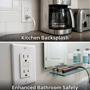 Prise double GFCI homologuée UL 15A 125V avec plaque murale assortie pour usage résidentiel aux États-Unis et au <span class=keywords><strong>Canada</strong></span> - Product Image 1