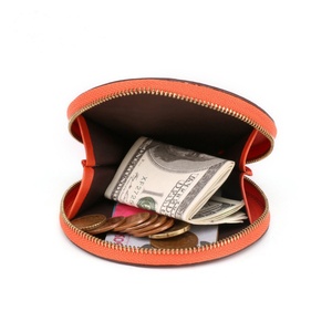 Hot Selling Women's Cute Mini Wallet Customizable Genuine Leather <b>Zip</b> Round Pocket Change <b>Pouch</b> Coin Purse - Product Image 2