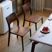 Chaise de salle à manger en noyer noir d'Amérique du Nord, chaise de bureau domestique à assemblage complet par mortaise et tenon, chaise de salle à manger moderne minimaliste en bois massif