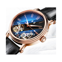 Montres mécaniques en acier pour hommes, design d'usine et personnalisation par lots, avec calendrier similaire et double squelette à volant d'inertie, pour marque privée