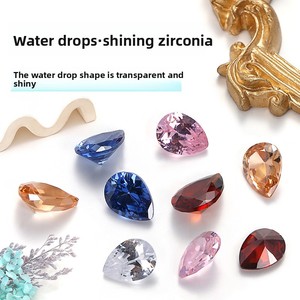 50 pezzi all'ingrosso Custom 7*10mm lucidato goccia cubica Zirconia pietre per fai da te creazione di gioielli pera gemma di moda gioielli per il corpo - Product Image 1