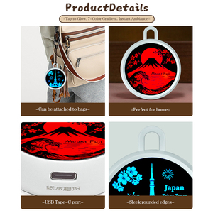 Llavero de luz nocturna de acrílico con colgante de mochila circular sencilla de Monte Fuji Internacional y <span class=keywords><strong>Torre</strong></span> <span class=keywords><strong>Eiffel</strong></span> de Tokio para regalos - Product Image 4
