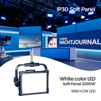 Panneau lumineux LED bicolore CW+WW Soft Panel 300DW 18200lm CRI98 pour studio TV, tournage de films, contrôle DMX512, indice de protection IP30