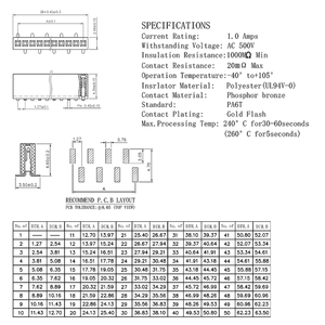 Hỗ trợ mua một cửa tùy chỉnh 1.27mm 4P đơn hàng SMT nữ pin tiêu đề kết nối cho PCB gắn - Product Image 2
