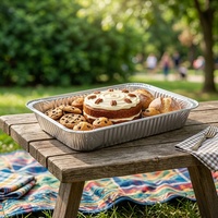 1500ml Aluminum Foil Takeaway Container for BBQ Meat Taco Pasta Cake Baking Food Service and Catering