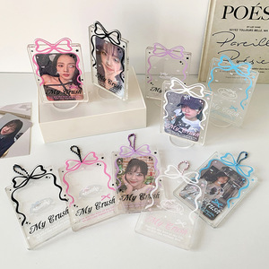 Porte-carte photo en acrylique avec nœud papillon scintillant, porte-carte photo, porte-badge d'identité de 3 pouces, porte-carte de <span class=keywords><strong>bus</strong></span>, porte-carte de crédit, porte-carte bancaire - Product Image 4