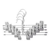 Petits cintres en métal avec revêtement en caoutchouc Cintres à un niveau pour jupe et pantalon pour armoire avec clips